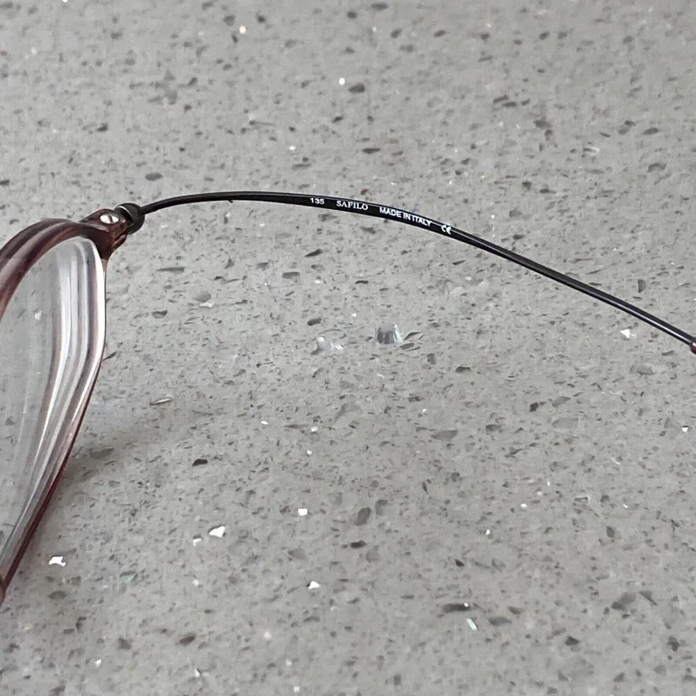 SAFILO SAF 5001 E13 47 15 135 Eyeglass Frames Made in Italy Red Brown